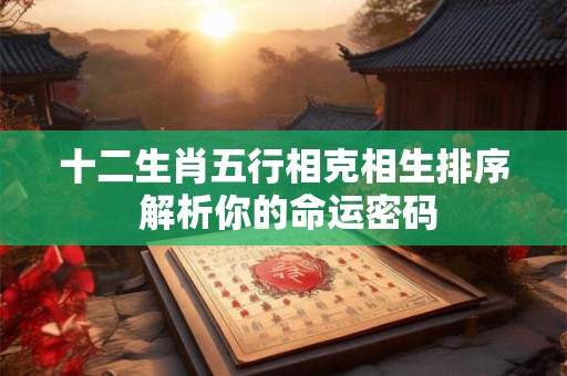 十二生肖五行相克相生排序 解析你的命运密码