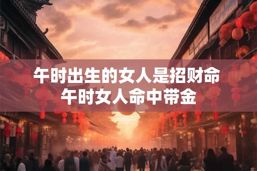午时出生的女人是招财命 午时女人命中带金