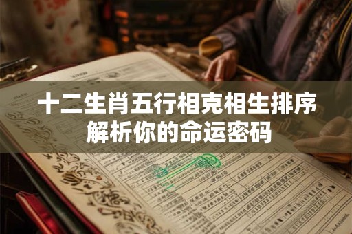 十二生肖五行相克相生排序 解析你的命运密码
