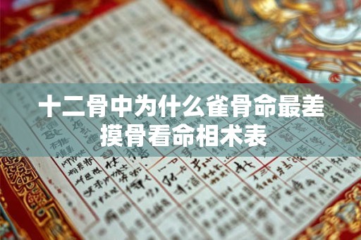 十二骨中为什么雀骨命最差 摸骨看命相术表