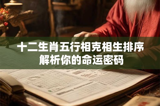 十二生肖五行相克相生排序 解析你的命运密码