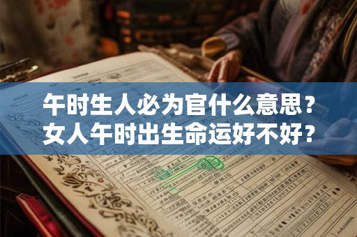 午时生人必为官什么意思？女人午时出生命运好不好？