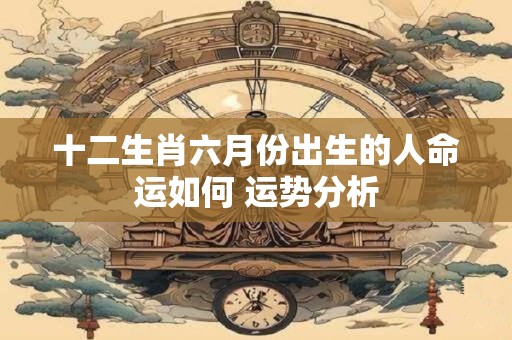 十二生肖六月份出生的人命运如何 运势分析