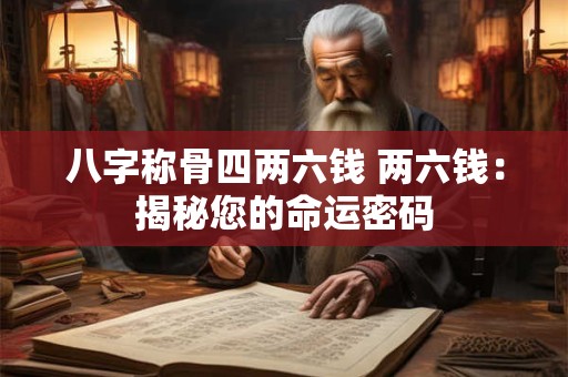 详细阅读:八字称骨四两六钱 两六钱:揭秘您的命运密码 八字称骨四两六钱 两六钱:揭秘您的命运密码