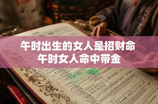 午时出生的女人是招财命 午时女人命中带金
