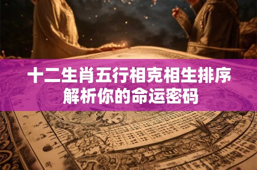 十二生肖五行相克相生排序 解析你的命运密码