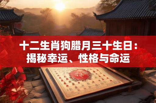 十二生肖狗腊月三十生日：揭秘幸运、性格与命运