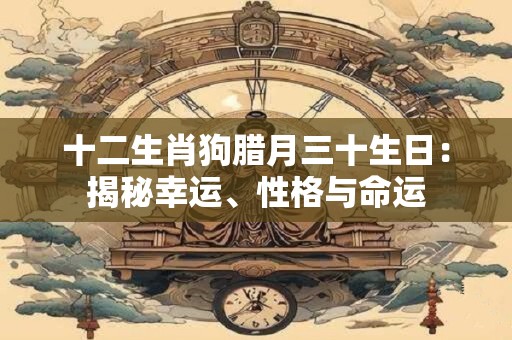 十二生肖狗腊月三十生日：揭秘幸运、性格与命运