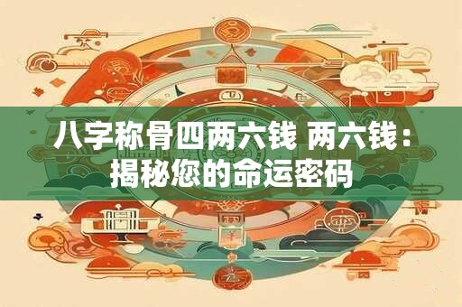 八字称骨四两六钱 两六钱：揭秘您的命运密码