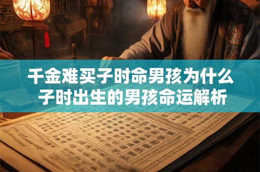 详细阅读:千金难买子时命男孩为什么 子时出生的男孩命运解析 千金难买子时命男孩为什么 子时出生的男孩命运解析