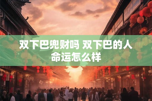 双下巴兜财吗 双下巴的人命运怎么样