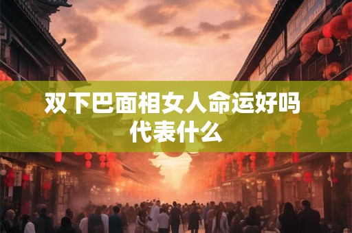 双下巴面相女人命运好吗 代表什么