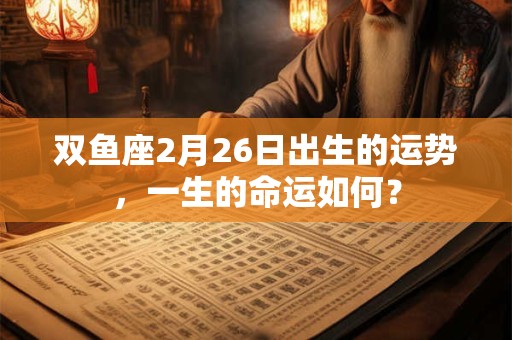 双鱼座2月26日出生的运势，一生的命运如何？