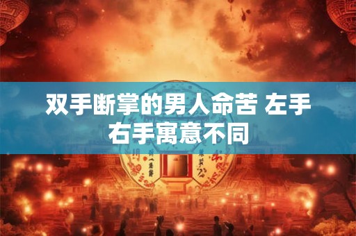双手断掌的男人命苦 左手右手寓意不同