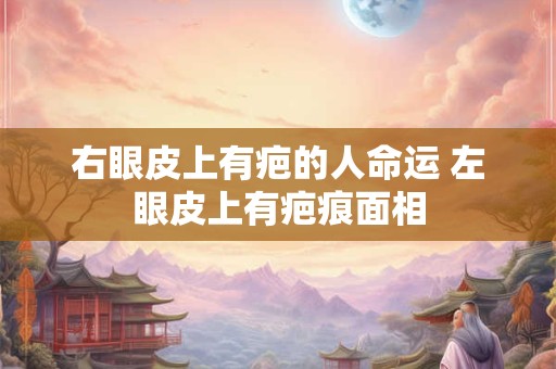 右眼皮上有疤的人命运 左眼皮上有疤痕面相