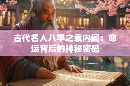 古代名人八字之袁内阁：命运背后的神秘密码