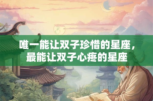 唯一能让双子珍惜的星座，最能让双子心疼的星座