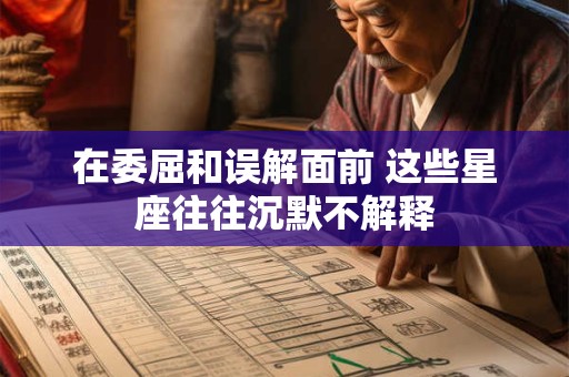 在委屈和误解面前 这些星座往往沉默不解释