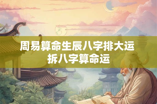 周易算命生辰八字排大运 拆八字算命运