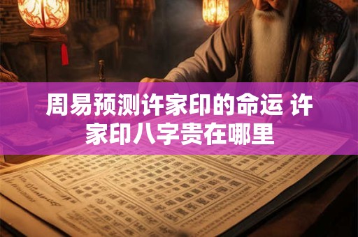 周易预测许家印的命运 许家印八字贵在哪里