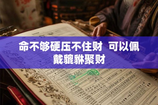 命不够硬压不住财  可以佩戴貔貅聚财