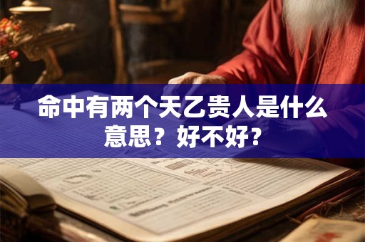 命中有两个天乙贵人是什么意思？好不好？