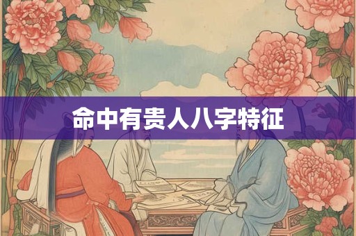 命中有贵人八字特征