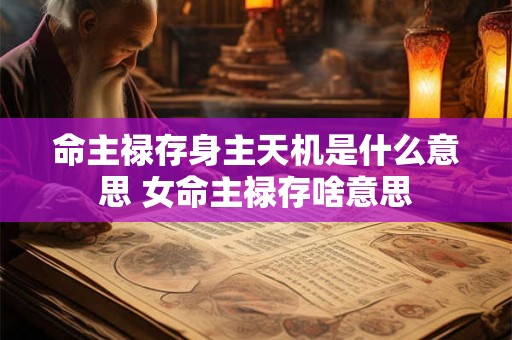 命主禄存身主天机是什么意思 女命主禄存啥意思