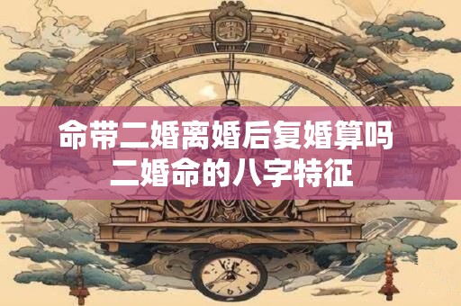 命带二婚离婚后复婚算吗 二婚命的八字特征