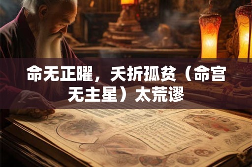 命无正曜，夭折孤贫（命宫无主星）太荒谬