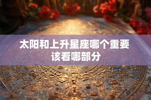 太阳和上升星座哪个重要 该看哪部分
