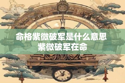 命格紫微破军是什么意思 紫微破军在命
