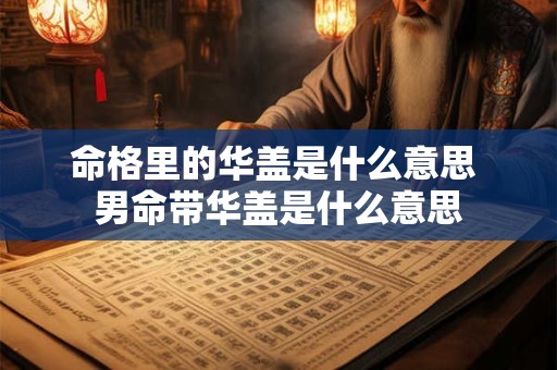 命格里的华盖是什么意思 男命带华盖是什么意思