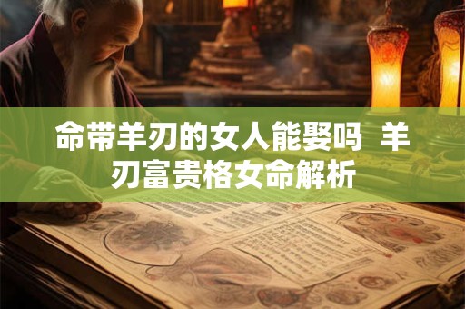 命带羊刃的女人能娶吗  羊刃富贵格女命解析