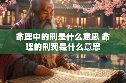 命理中的刑是什么意思 命理的刑罚是什么意思