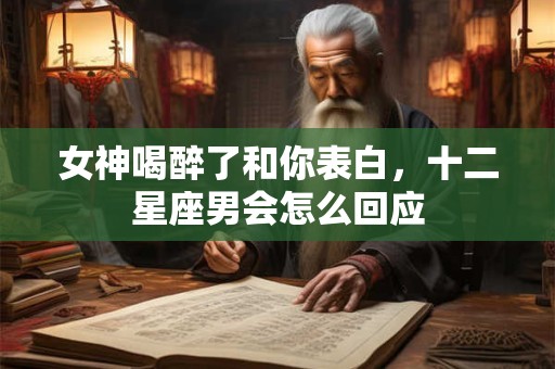 女神喝醉了和你表白，十二星座男会怎么回应