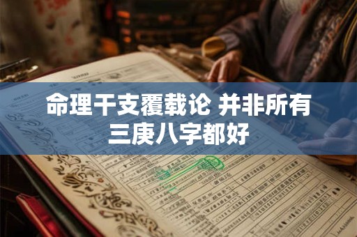 命理干支覆载论 并非所有三庚八字都好