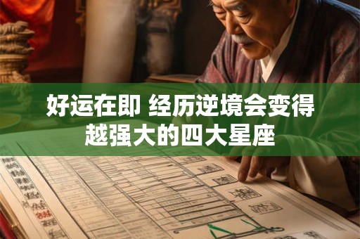 好运在即 经历逆境会变得越强大的四大星座