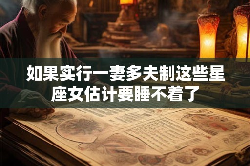 如果实行一妻多夫制这些星座女估计要睡不着了