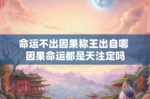 命运不出因果称王出自哪 因果命运都是天注定吗