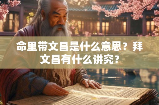 命里带文昌是什么意思？拜文昌有什么讲究？