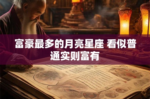 富豪最多的月亮星座 看似普通实则富有