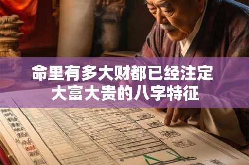 命里有多大财都已经注定 大富大贵的八字特征
