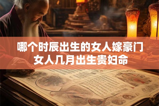 哪个时辰出生的女人嫁豪门 女人几月出生贵妇命