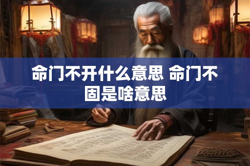 命门不开什么意思 命门不固是啥意思