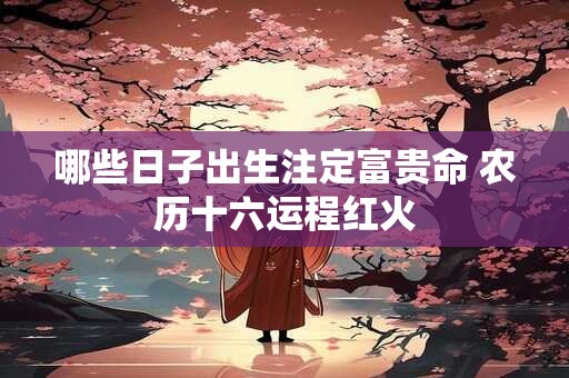 哪些日子出生注定富贵命 农历十六运程红火