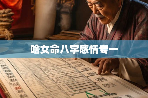啥女命八字感情专一