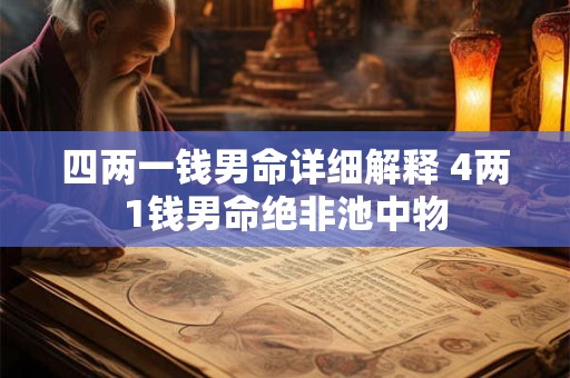 四两一钱男命详细解释 4两1钱男命绝非池中物