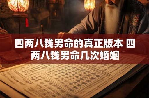 四两八钱男命的真正版本 四两八钱男命几次婚姻