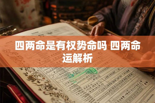四两命是有权势命吗 四两命运解析